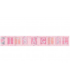 Baby Shower Pink 'It's a Girl' Foil Banner (1ct)