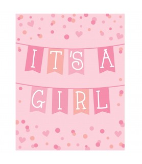 Baby Shower Pink 'It's a Girl'  Invitation Postcards W/ Envelopes (8ct)