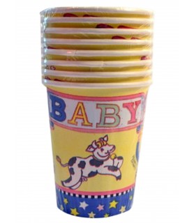 Nursery Rhymes 'Hey Diddle Diddle' Vintage Baby Shower 9oz Paper Cups (8ct)