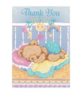 Baby Shower 'Bedtime Bear' Thank You Cards with Envelopes (8ct)