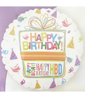 Happy Birthday 'Party Hat' Foil Mylar Balloon (1pc)