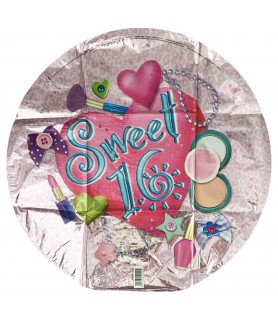 Happy Birthday 'Sweet 16' Foil Mylar Balloon (1ct)