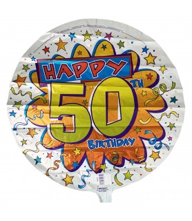 Happy 50th Birthday Foil Mylar Balloon (1ct)