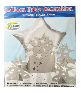 Silver Star Mylar Balloon Table Decoration Kit (5pc)