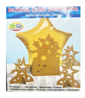 Gold Star Mylar Balloon Table Decoration KIt (5pc)