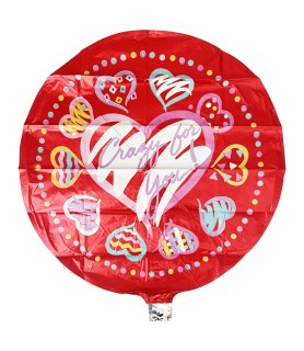 Valentine's Day 'Crazy For You' Foil Mylar Balloon (1ct)