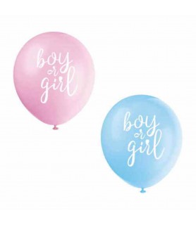 Baby Shower Gender Reveal 'Boy Or Girl' Latex Balloons (8ct)