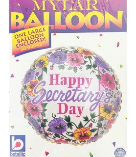 Happy Secretary's Day 'Flowers' Foil Mylar Balloon (1ct)