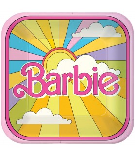 Retro Barbie Square Small Paper Plates (8ct)