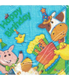 Happy Birthday 'E-I-E-I-Oink'  Small Napkins (16ct)