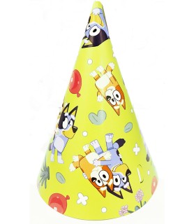 Bluey And Friends Cone Party Hats  (8ct)