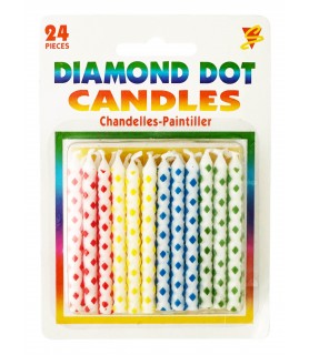 Diamond Dot Birthday Cake Candles (24ct)