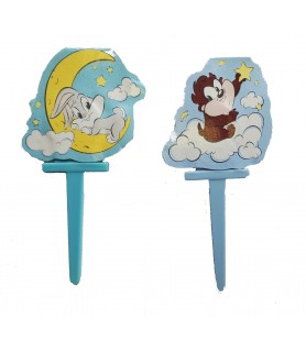 Looney Tunes 'Baby Dreams' Vintage Double-Sided Cupcake Picks / Toppers (8ct)