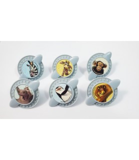 Madagascar 'Escape to Africa' Plastic Cupcake Rings / Favors (6ct)