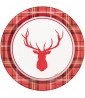Christmas 'Plaid Deer' Small Paper Plates (8ct)