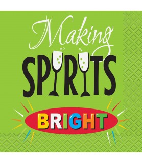 Christmas 'Making Spirits Bright' Small Napkins (16ct)