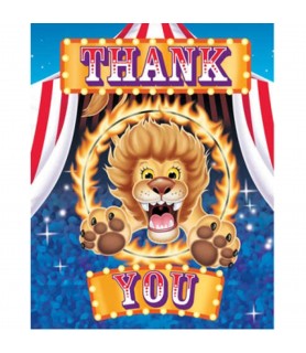 Circus 'Big Top Birthday' Thank You Cards w/ Envelopes (8ct)