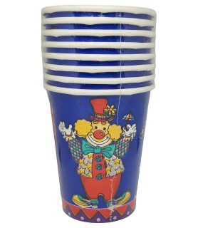 Circus 'Clownin' Around' 9oz Paper Cups (8ct)
