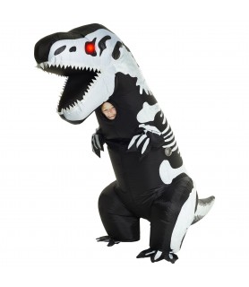 Light Up Skeleton T-Rex Inflatable Halloween Costume (1pc)
