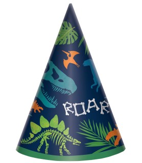 Dino-Mite Birthday Cone Hats (8ct)