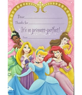 Disney Princess 'Princess-Perfect' Thank You Notes w/ Envelopes (12ct)