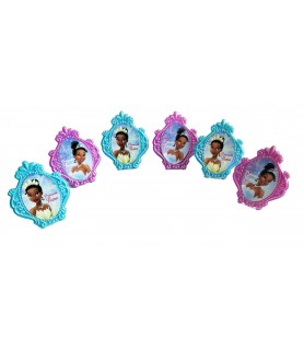 Disney Princess Tiana Plastic Cupcake Rings / Toppers (6ct)