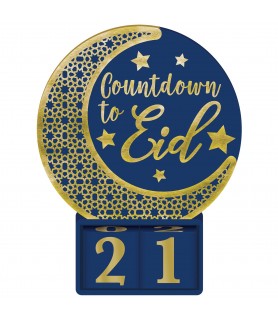 Ramadan 'Eid Mubarak' Deluxe Foiled Countdown Standing Sign (1ct)