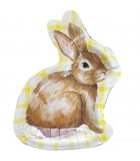 Classic Easter Bunny Shaped Paper Plates (8ct)