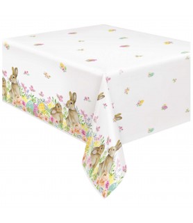 Easter 'Watercolor Pastel' Plastic Tablecover (1ct)