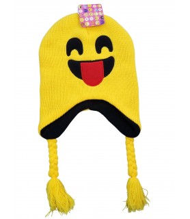 Emoji Smiling Peruvian Style Hat w/ Tassels (1 size, Child)