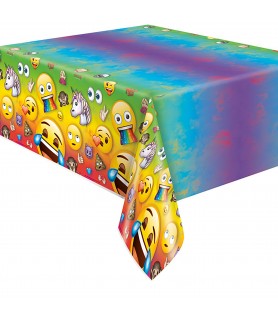 Rainbow Fun Emoji Plastic Tablecover  (1pc)