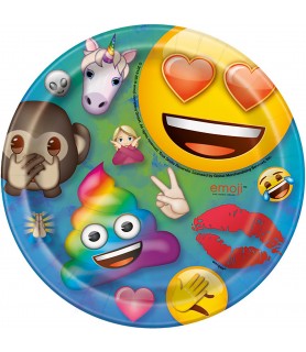 Rainbow Fun Emoji Small Paper Plates  (8ct)
