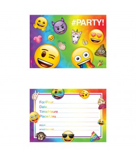Rainbow Fun Emoji Invitations With Envelopes  (8ct)