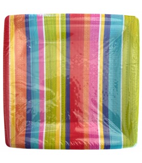 Fiesta Del Sol Extra Large Square Paper Plates (8ct)