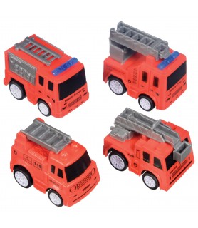 Rescue Vehicles 'First Responders' Pullback Fire Truck Favors (4ct)