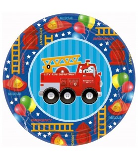 Fire Engine Fun Small Paper Plates (8ct)