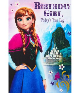 Frozen 'Anna' Birthday Greeting Card With Stickers and Envelope  (1ct)