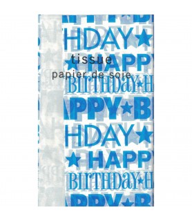 Hallmark 'Blue And White Happy Birthday' Tissue Paper (6 sheets)