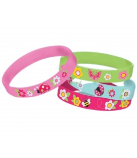 Garden Girl Rubber Bracelets / Favors (4ct)