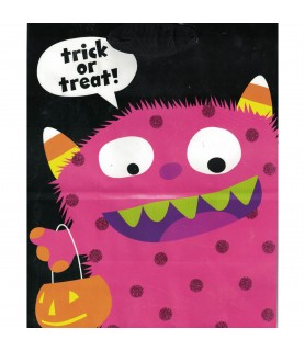 Halloween 'Pink Monster' Paper Giftbag (1ct)