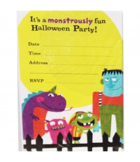 Halloween 'Monstrously Fun' Invitations With Envelopes (10ct)