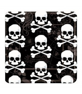 Halloween 'Skull And Bones' Small Square Paper Plates (18ct)