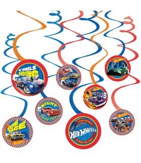 Hot Wheels 'Full Throttle' Spiral Decorations (12ct)