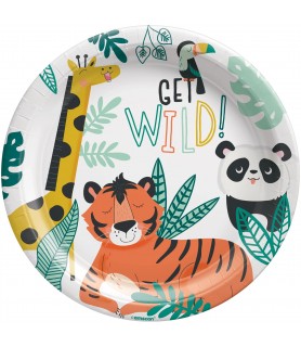 Jungle Party 'Get Wild' Large Paper Plates (8ct)