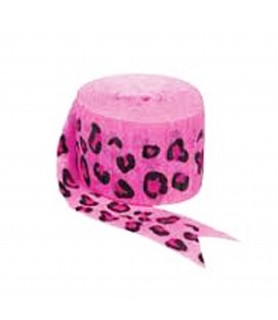 Leopard Pink Print Crepe Paper Streamer (81ft)