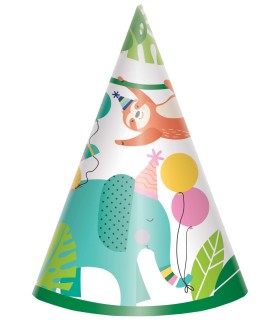 Jungle Birthday Cone Hats (8ct)