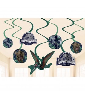 Jurassic World 'Into the Wild' 2D Paper Hanging Swirl Decorations (12ct)