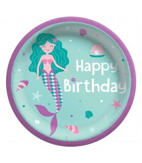Mermaid Birthday Large Paper Plates (8ct)