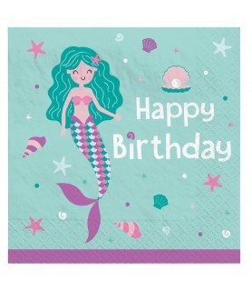 Mermaid Birthday Small Napkins (16ct)