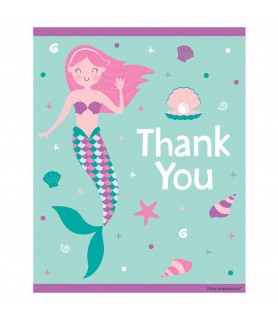 Mermaid Birthday Thank You Postcards W/ Envelopes (8ct)
